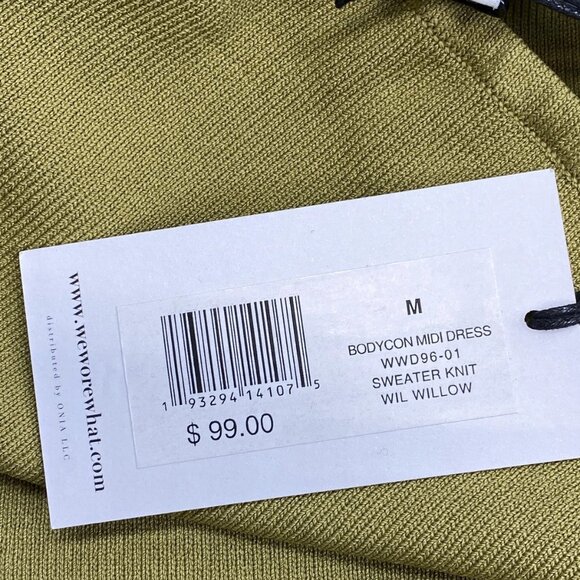 WeWoreWhat Women’s Strapless Ribbed Knit Midi Dress Size M Willow Green - Picture 3 of 10